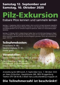 Pilz-Exkursionen 2020