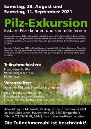 Pilz-Exkursionen 2021